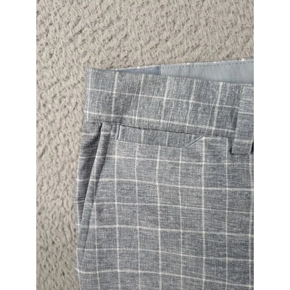 Nike Golf Tour Performance Shorts Mens 36 Gray Windowpane Pattern Check Grid